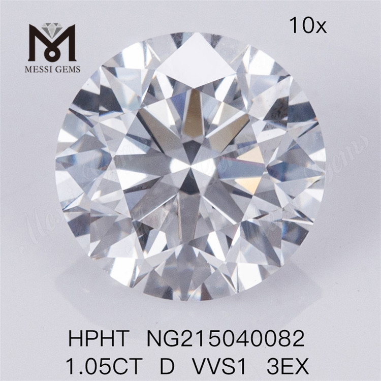 1,05CT Redondo D VVS1 HPHT 3EX Solto Brilhante Laboratório Diamantes 