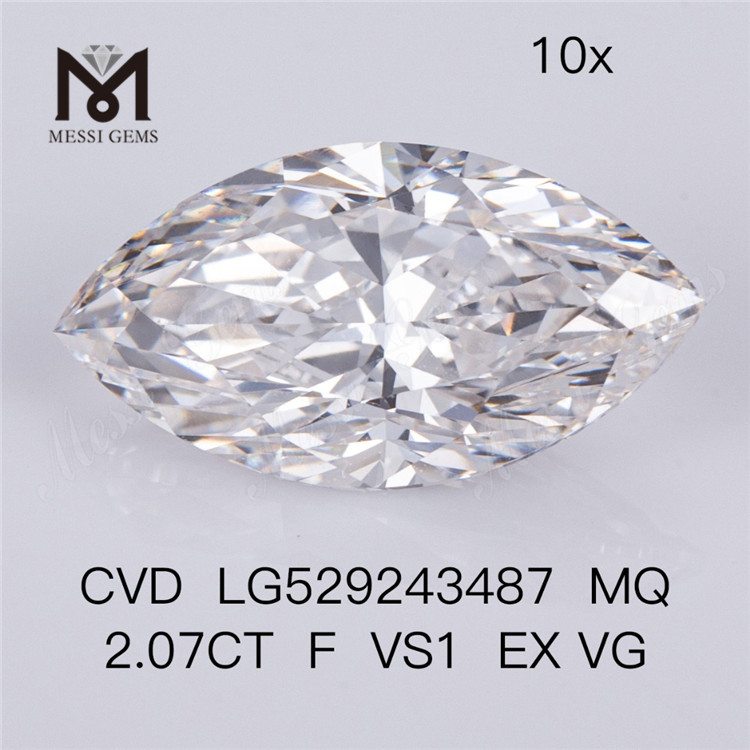 2.07CT F VS1 EX CVD diamante marquise cultivado em laboratório Certificado IGI