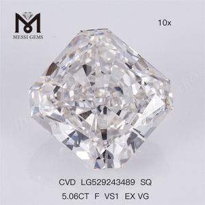 5.06CT F VS1 EX VG CVD SQ diamantes cultivados em laboratório 5 quilates de alta qualidade 