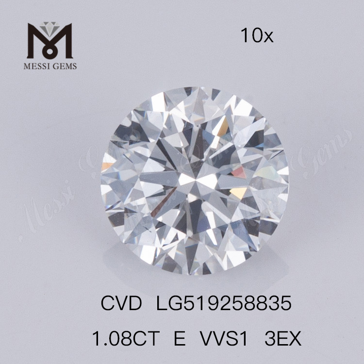 1.08CT E VVS1 diamante artificial barato 3EX diamantes sintéticos soltos CVD
