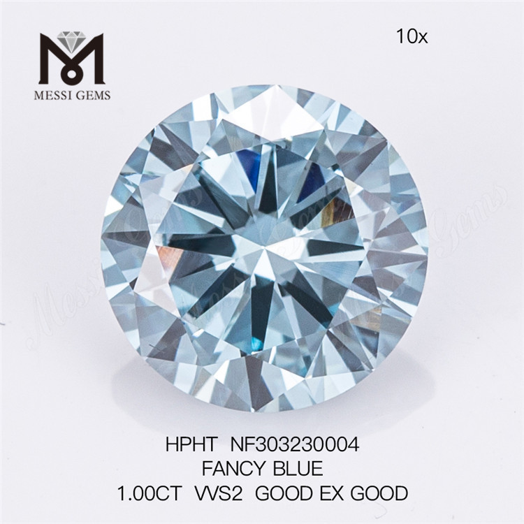 1.00CT FANCY BLUE VS2 diamante de laboratório colorido HPHT NF303230005