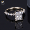 6*8mm DEF moissanite anel de casamento de ouro branco 18k anel de noivado personalizado moissanite