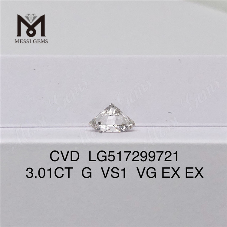 3.012 quilates G Color VS1 claridade Preço de fábrica em estoque Envio rápido Diamante cvd cultivado em laboratório