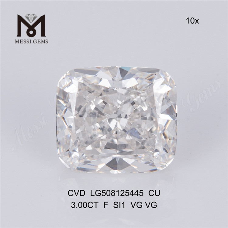 3CT F cvd cu diamante de laboratório solto venda Almofada diamante de laboratório solto barato em estoque