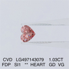 1.03CT FANTÁSTICO ROSA DEEP SI1 CORAÇÃO GD VG diamante de laboratório CVD LG497143079