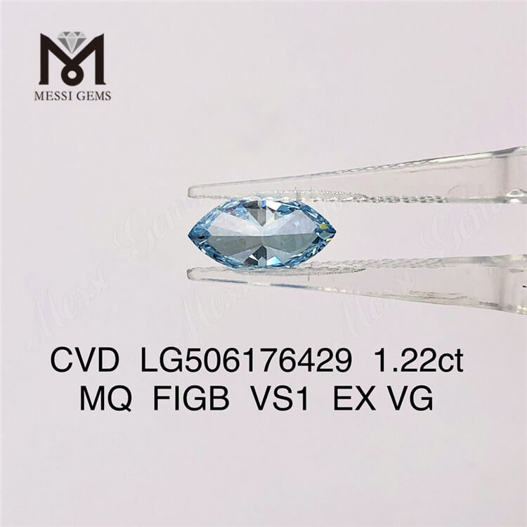 Diamante sintetizado azul VS1 IGI de 1,22 quilates