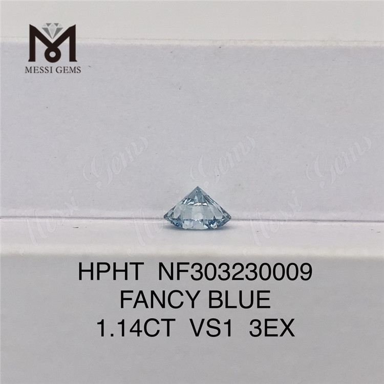 1.14CT VS1 3EX FANCY BLUE diamante de laboratório solto HPHT NF303230009