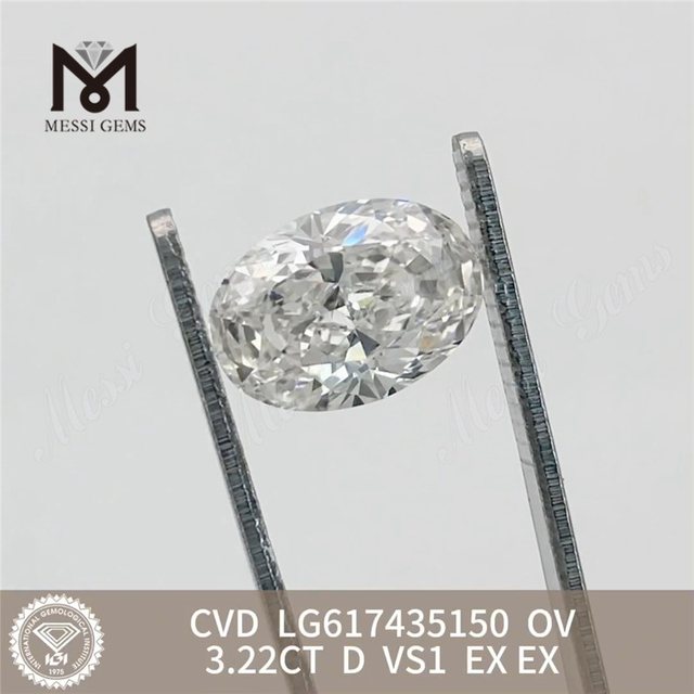 3.22CT D VS1 oval homem criou diamantes IGI丨Messigems CVD LG617435150