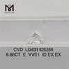 8.88CT E VVS1 ID diamantes cultivados em laboratório CVD LG631425359丨Messigems 