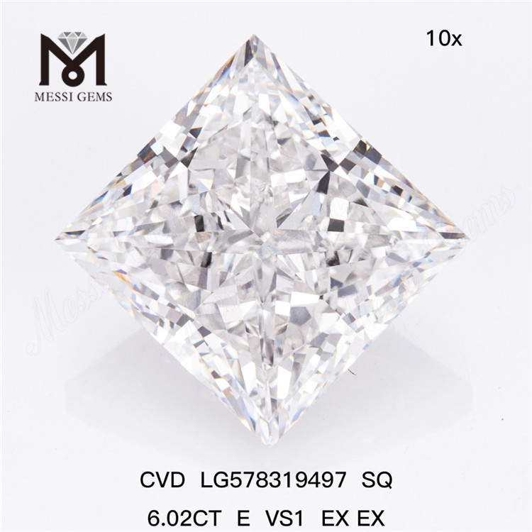 6,02CT SQ E VS1 EX EX maior diamante fabricado em laboratório CVD LG578319497