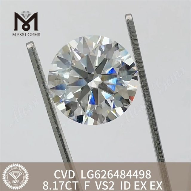 Diamantes redondos certificados IGI 8.17CT F VS2 ID丨Messigems CVD LG626484498 