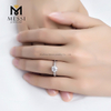 Anel de diamante de ouro real 18k Design personalizado alianças de casamento modernas para mulheres
