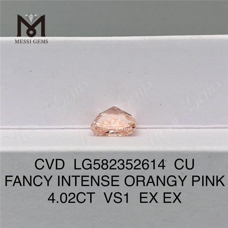 4.02CT VS1 EX EX CU FANCY INTENSE ORANGY Rosa CVD diamantes para venda LG582352614