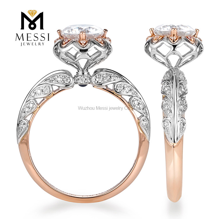 Novo design moda feminina festa jóias halo anel de diamante de casamento