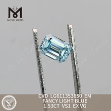 1.53CT VS1 FANCY LIGHT BLUE EM preço de diamante simulado丨Messigems CVD LG611353650 