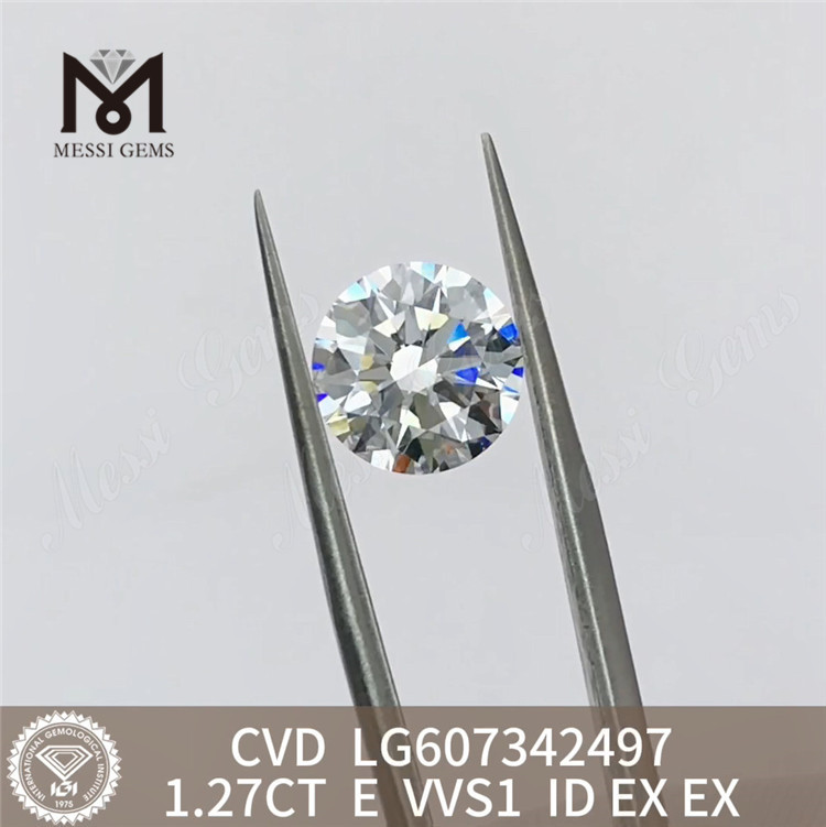 Diamantes CVD de diamante sintético de 1 quilate 1.27CT E VVS1 para criações de joias impressionantes丨Messigems LG607342497