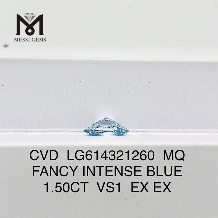 Diamantes cultivados pelo homem 1.50CT MQ VS1 FANCY INTENSE BLUE丨Messigems CVD LG614321260 