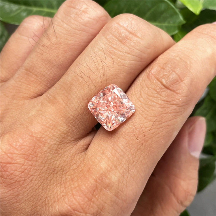 10,06 CT VS1 FANTÁSTICO INTENSO ROSA LARANJA CVD CU EX EX Diamante rosa artificial