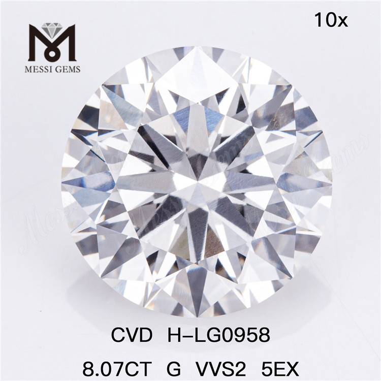 8.06CT G VVS2 ID EX EX Diamantes CVD em massa: qualidade em que você pode confiar LG602336105丨Messigems